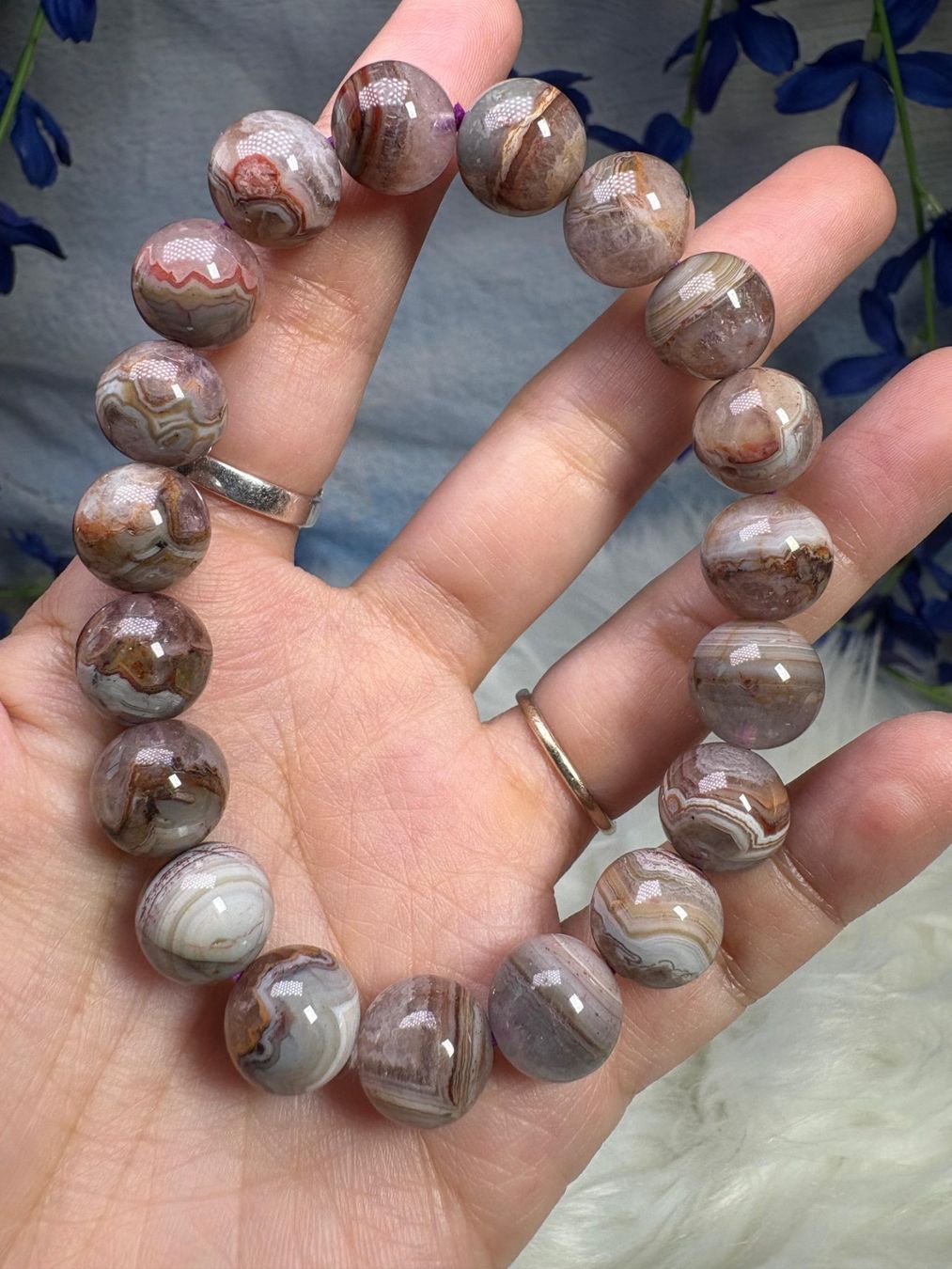Minerali & Pietre curative: Armband aus Achat mit Amethyst Auralite – Nuovo e nell'imballaggio originale da Neuheim venduto da m.hald 2