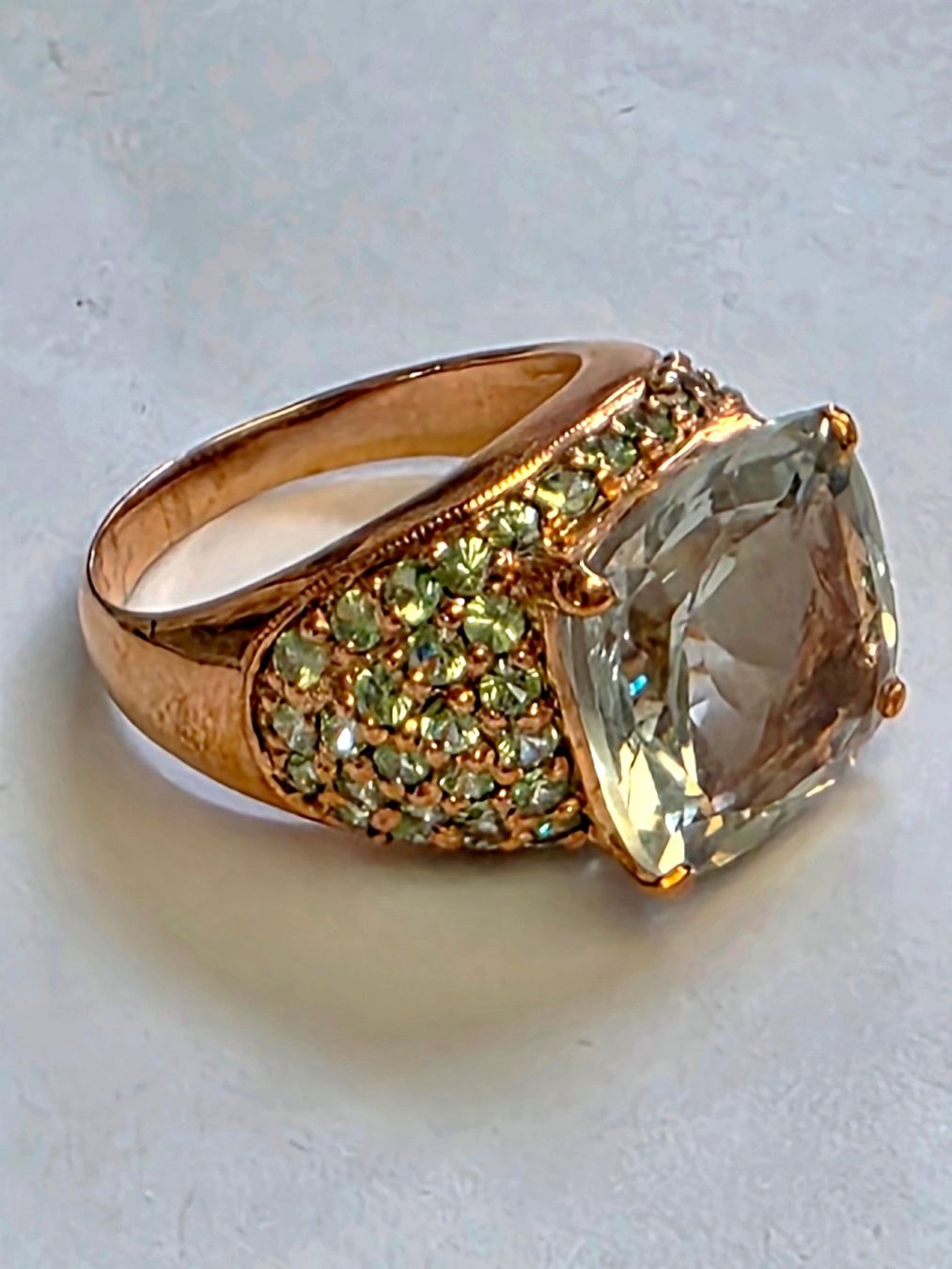 Anelli: Ring 58 Prasiolith und Amethist Gr 58 – Nuovo (secondo la descrizione) da Zürich venduto da benedikt12 8
