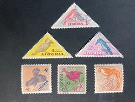 Liberia 1953 Satz einheimische Vögel gestempelt