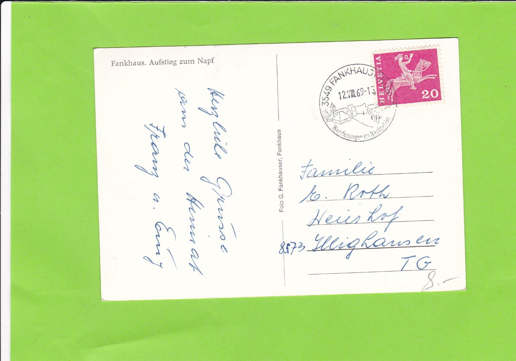 Cartoline postali: Fankhaus. Aufstieg zum Napf – Usato da St. Peterzell venduto da neckertal 1