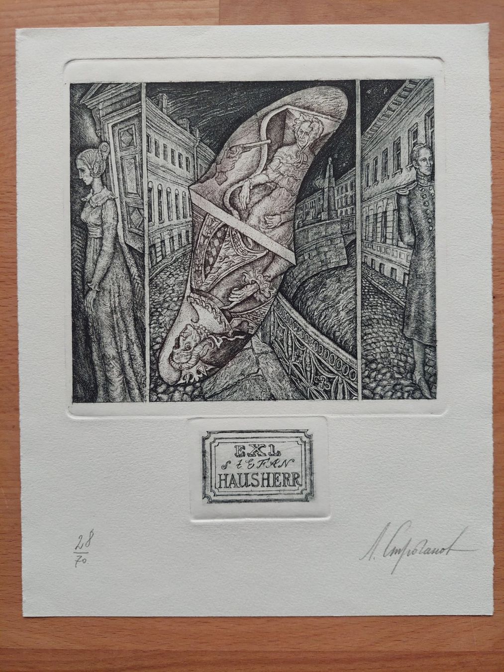 Dipinti: Exlibris Leonid Stroganov - Original Radierung signiert – Usato da Obfelden venduto da Exlibris-Art
