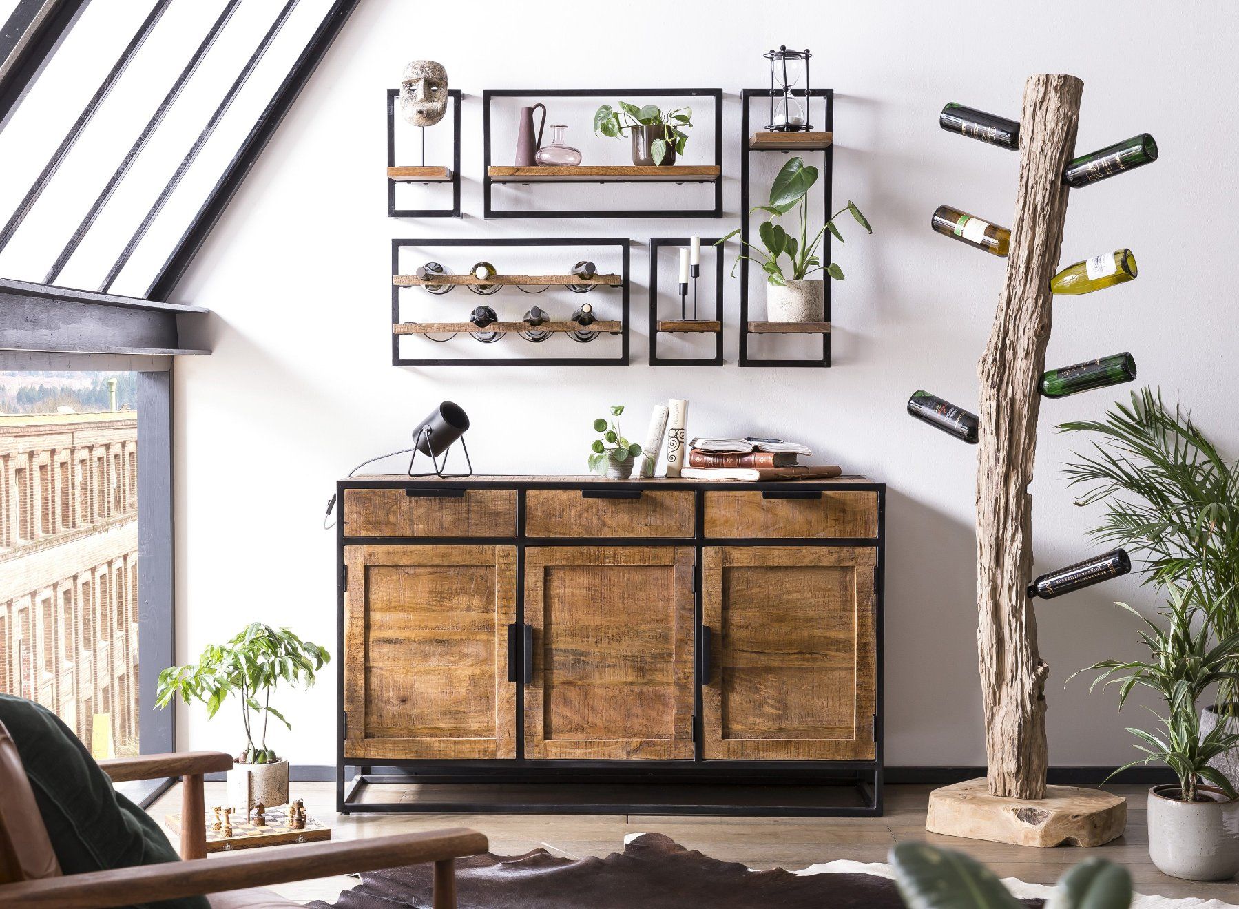 Cassettiere: Sideboard SIDNEY Mangoholz massiv 140 x 90 cm – Nuovo (secondo la descrizione) da Unterentfelden venduto da moebelrufli