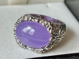 Jade Schmuckring, massiv, Silber 925, Gr. 57, NEU