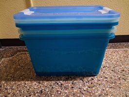 Caisses de rangement empilable bleu "lot de 3"