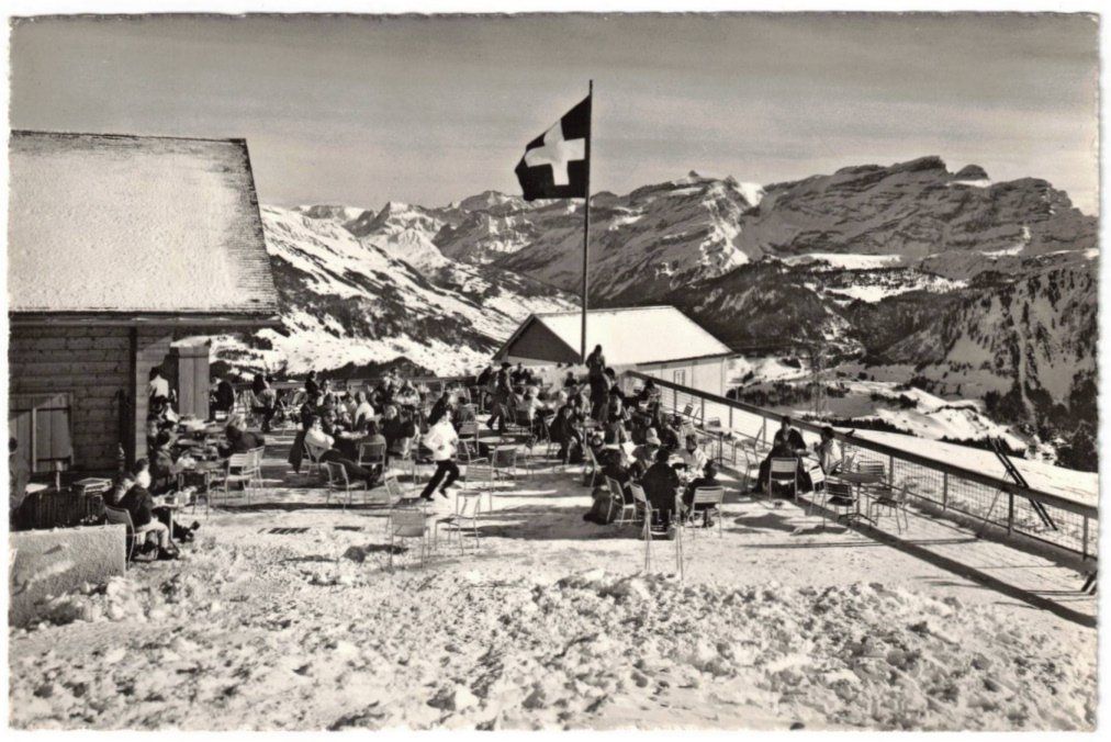 Ansichtskarten: Leysin - Berneuse Restaurant mit Diablerets – Gebraucht aus Binningen von Mountainrider