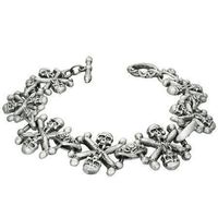 Pirate Skull Crossbones Toggle Bracelet