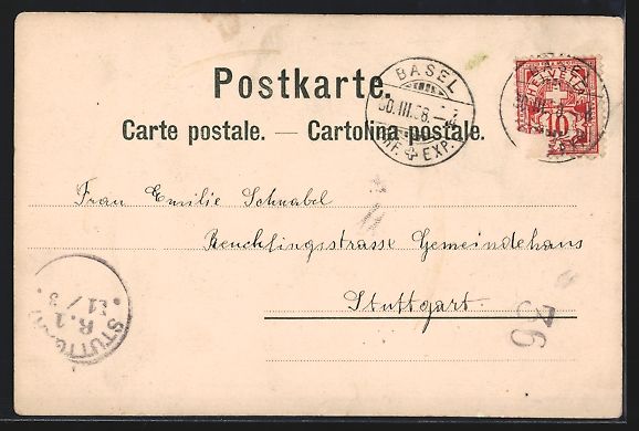 Cartoline postali: AK Basel, Strassenbahnen am Aeschenplatz – Usato da Berlin venduto da bartko-reher 1