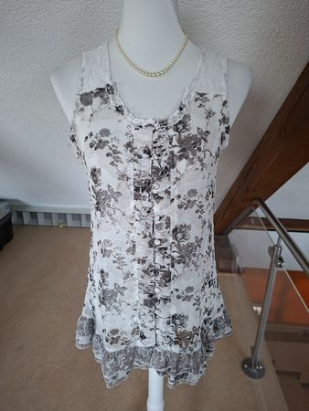 Street One Sommer Top, Gr. 38, Blumenmuster, Spitze! 