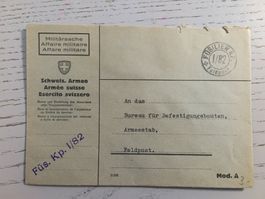 Feldpost Couvert FÜSILIER KP. I/82
