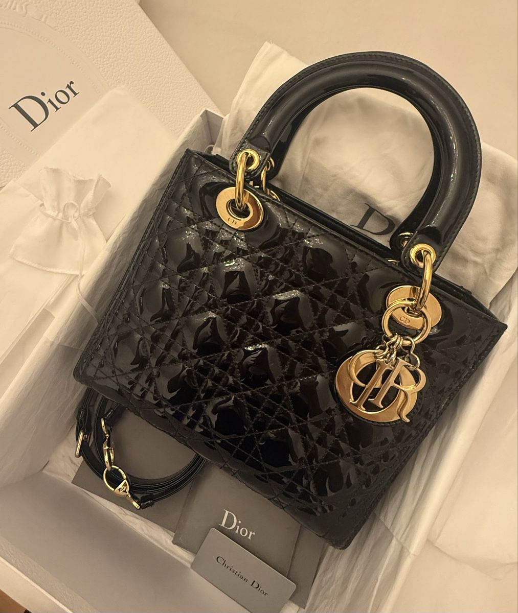 Dior Sacs: Dior Lady Medium  black patent leather  – Neuf (Voir description) à Baar par the_6lkj 3