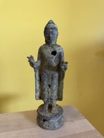 Buddha Statue antik Bronce beschdigt 24cm hoch