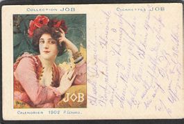 #Werbekarte Cigarettes JOB , Jahr 1902