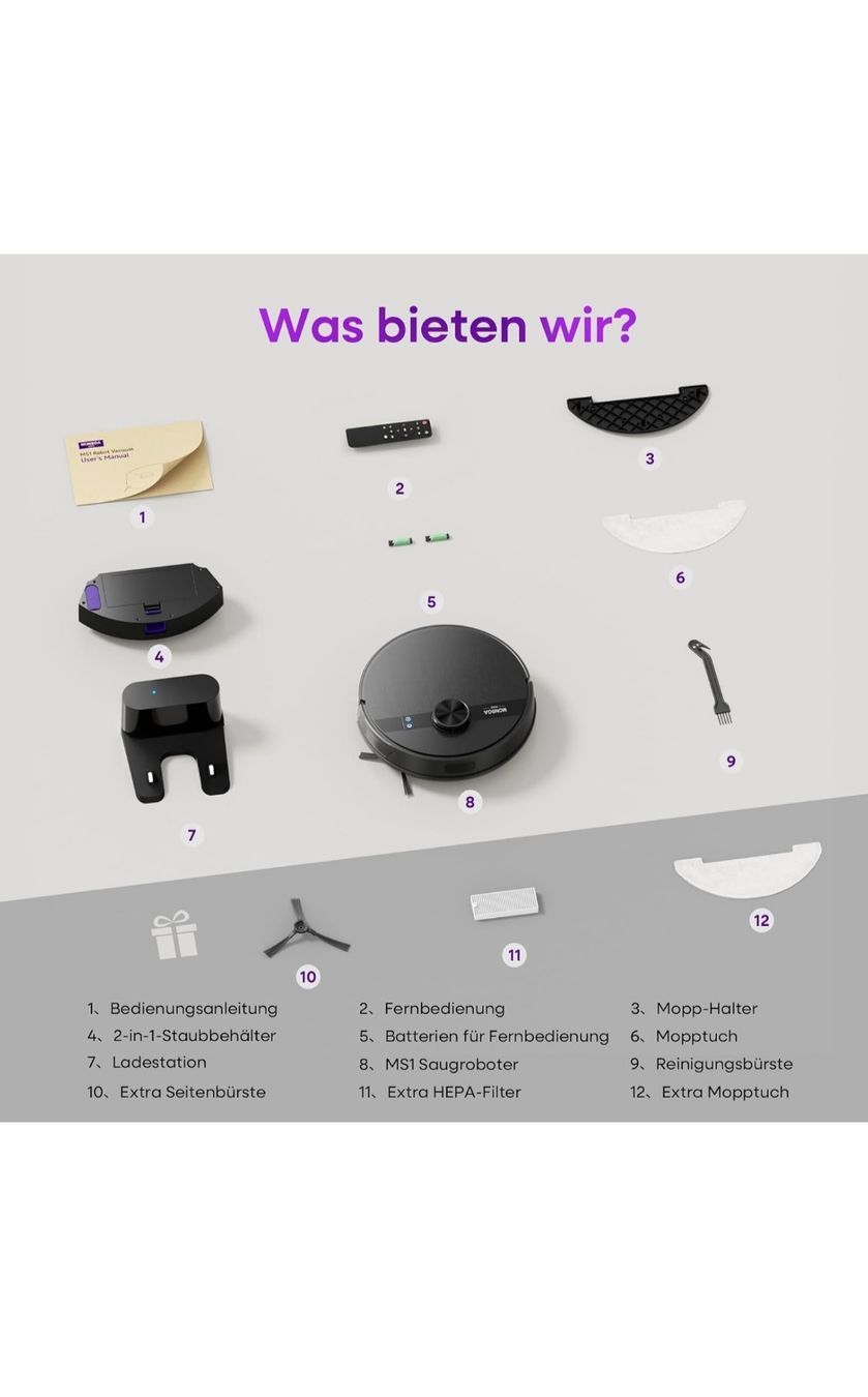 Aspirapolveri & Accessori: MONSGA Robot Vacuum Cleaner with Wiping Function – Nuovo (secondo la descrizione) da Basel venduto da nin_8vcy 6