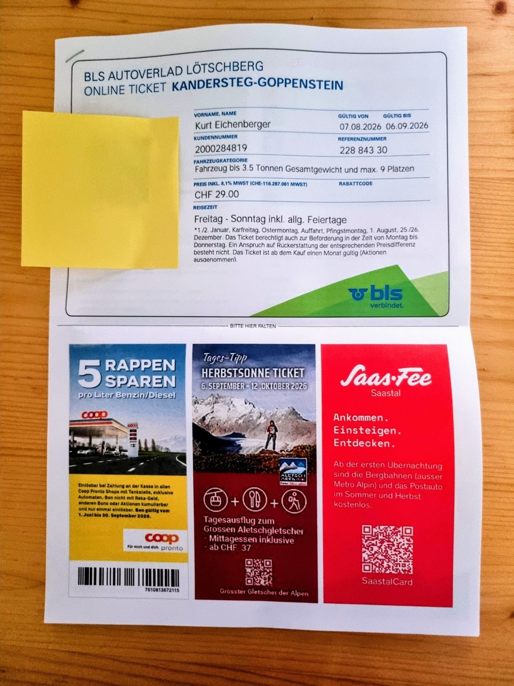 Biglietti: Online Ticket BLS Kandersteg-Goppenstein – Nuovo (secondo la descrizione) da Langenthal venduto da EEich