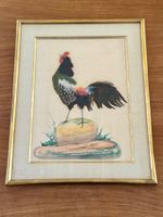Hahn - Bild, Federbild aus echten Federn gerahmt (40 x 31.5)