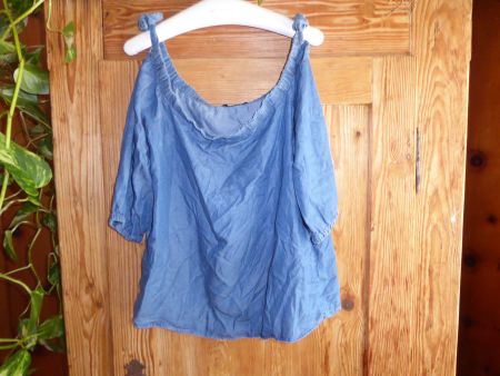 Carmen Bluse Gr 42 DENIM NEW LOOK100% Leinen
