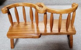 Doppelbank Confident, Holz massiv 45x28x17 cm, für Puppen