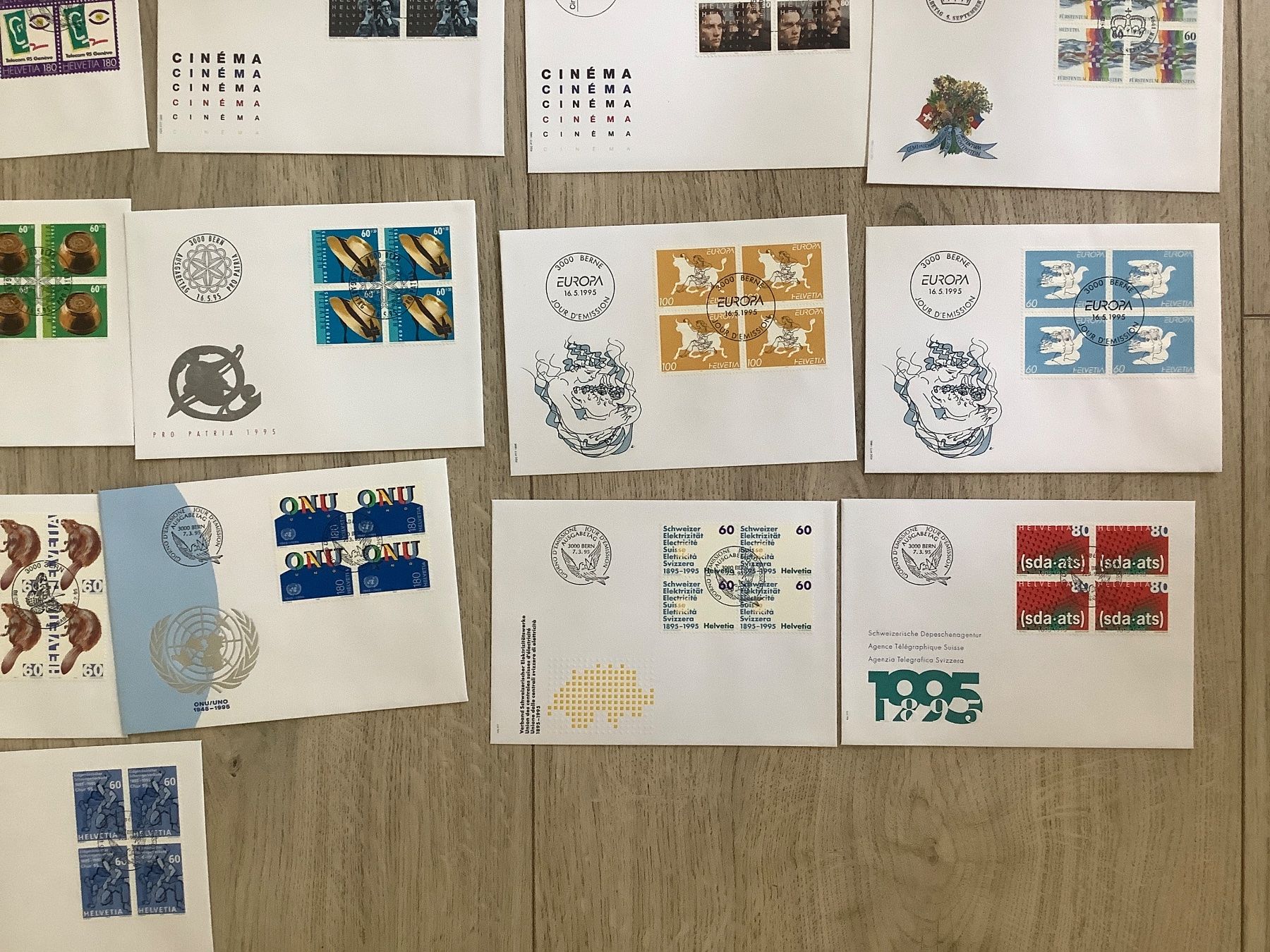 Tutti i francobolli: 55 FDC Schweiz, 1994 und 1995 Viererblöcke – Usato da St. Gallen venduto da herbrig2 6