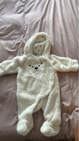Baby Teddy Bären Overall weiss wie neu