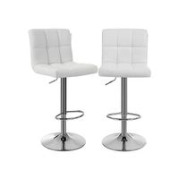 Barhocker 2er Set mit Lehne robust weiss 115 cm SARAH