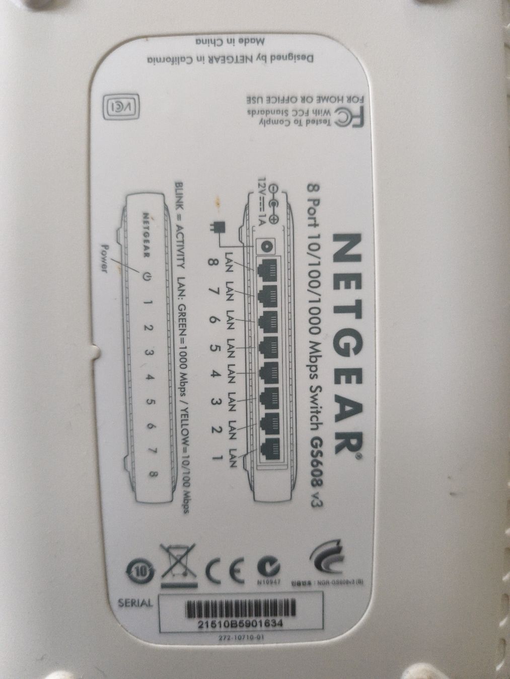 Netgear Modem & Router: 8 Port Router Netgear 1000Mbps – Usato da Niederbipp venduto da donaldo11 1