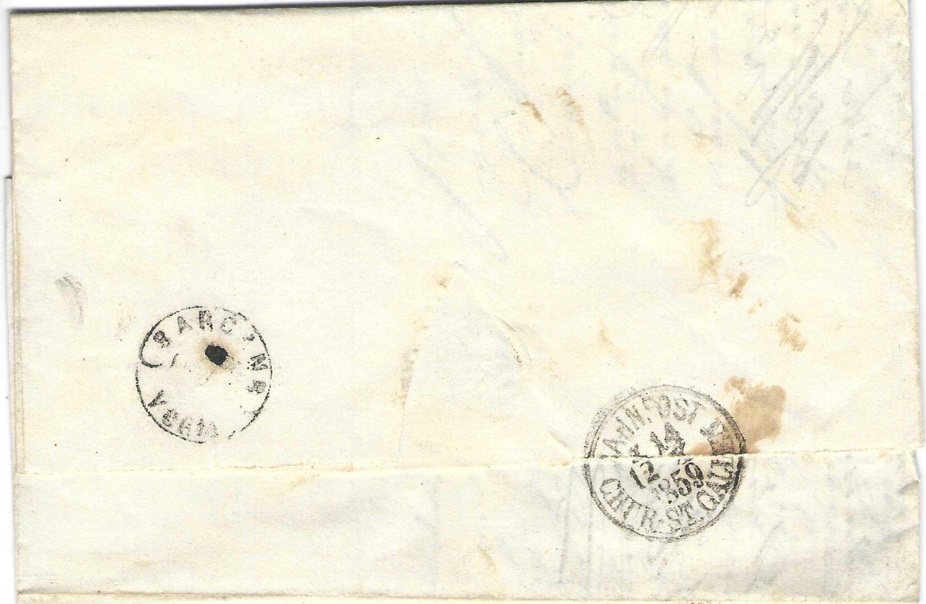 Tutti i francobolli: Faltbrief Wallenstadt - Trübbach 1859 – Usato da Wildhaus venduto da Brunphil 1