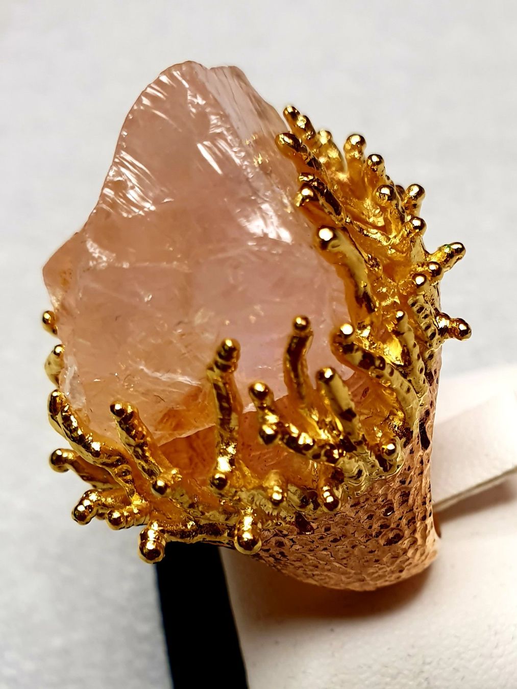Anelli: Ring rosequarz roh Goldfarbene Fassung – Nuovo (secondo la descrizione) da Zürich venduto da Bieter04 1