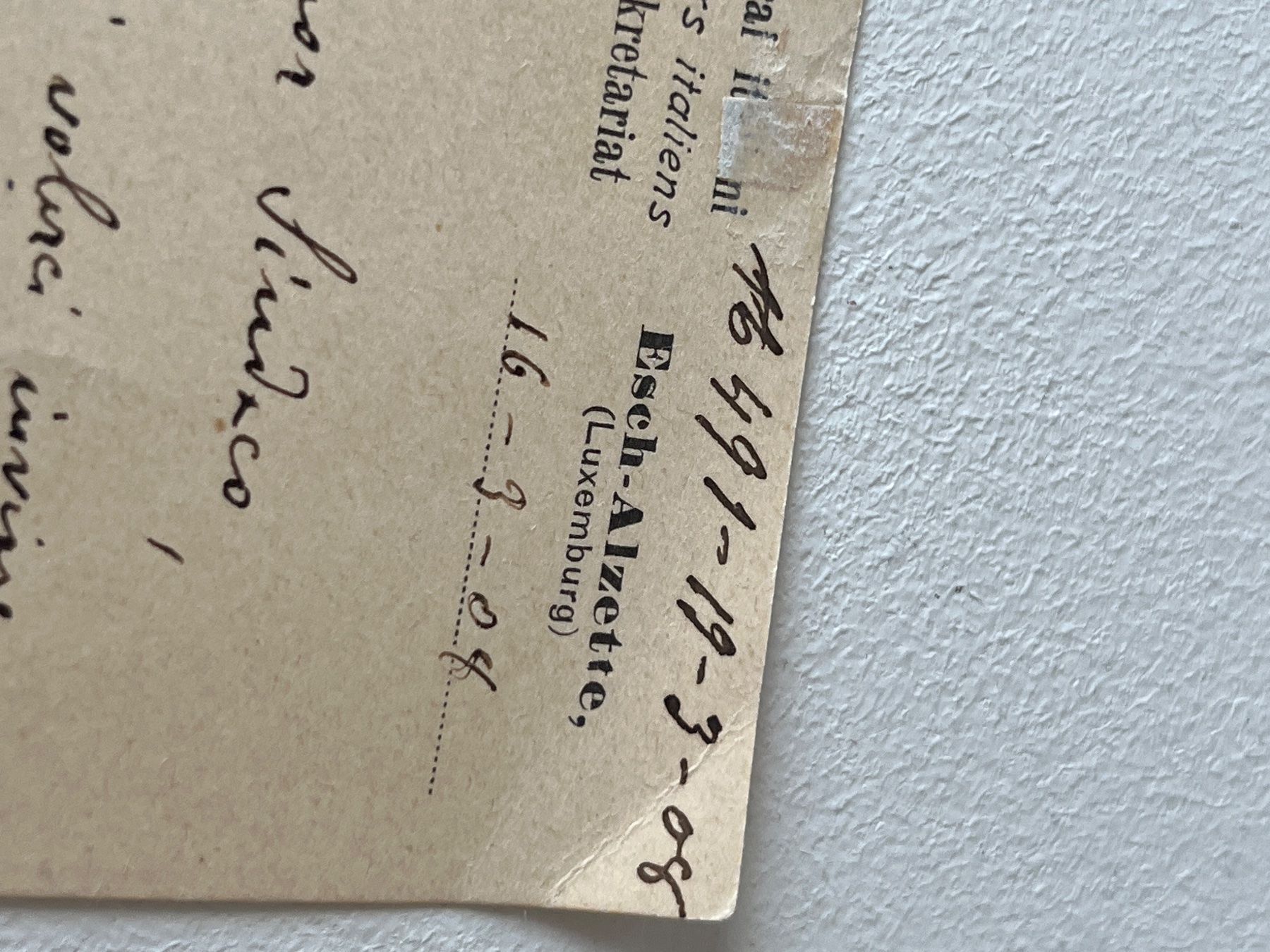 Alle Briefmarken: Luxemburg Alte Postkarte, 1908 – Gebraucht aus Chiasso von AzenYa 2