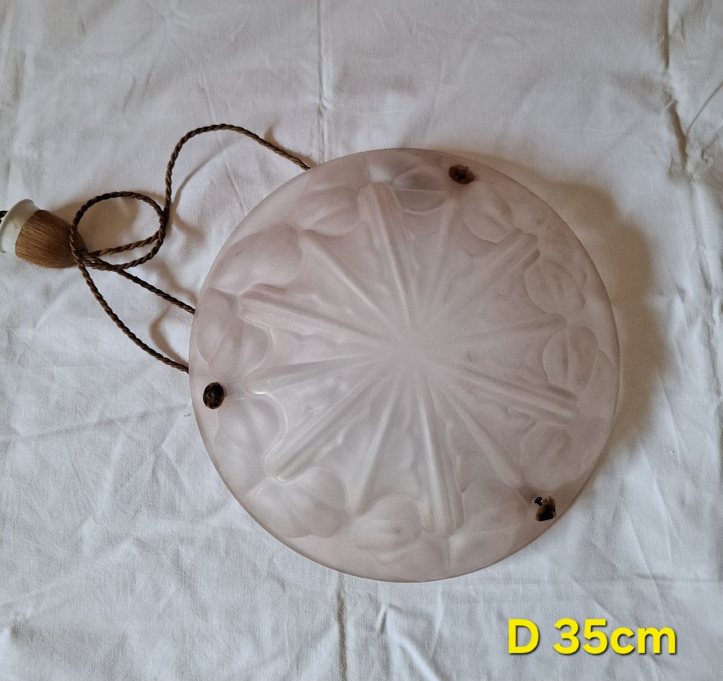 Lampade: Art Deco Hängeleuchte, Pressglas rosé – Usato da Sumiswald venduto da kei_n5ll