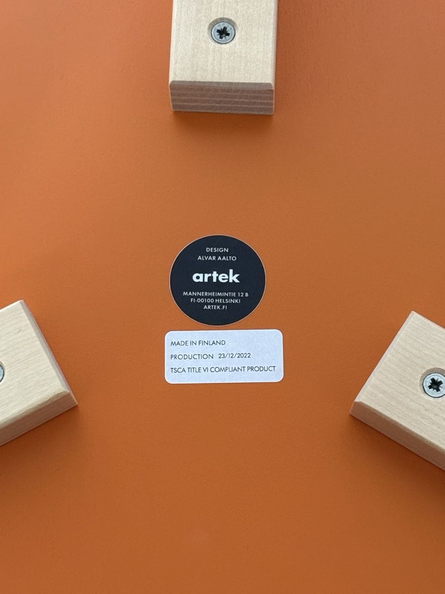 Artek Sgabelli: Artek Stool 60 - Hocker aus Birke in Orange – Usato da Basel venduto da Michele4123 2