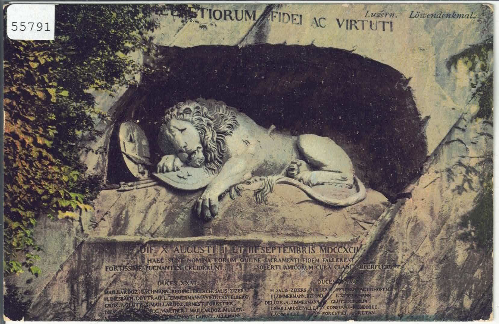 Ansichtskarten: Luzern - Löwendenkmal – Gebraucht aus Ettingen von Kartenplanet