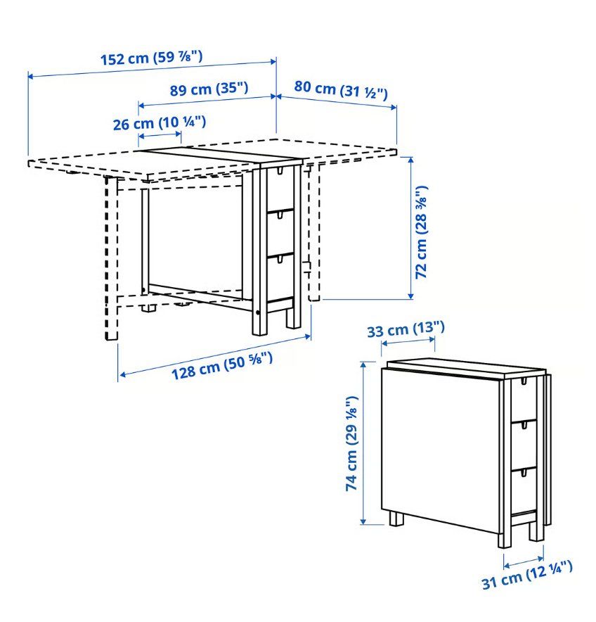 Ikea Tables: Klapptisch aus Birke mit 6 Schubladen – D'occasion à Basel par jeb_c2vd 2