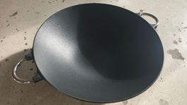 Wok Pfanne Bodum schwarz mit Glasdeckel guter Zustand