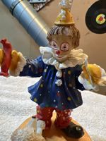 Zirkus Clown Figur mit Pudel und Spieluhr, Vintage (V)