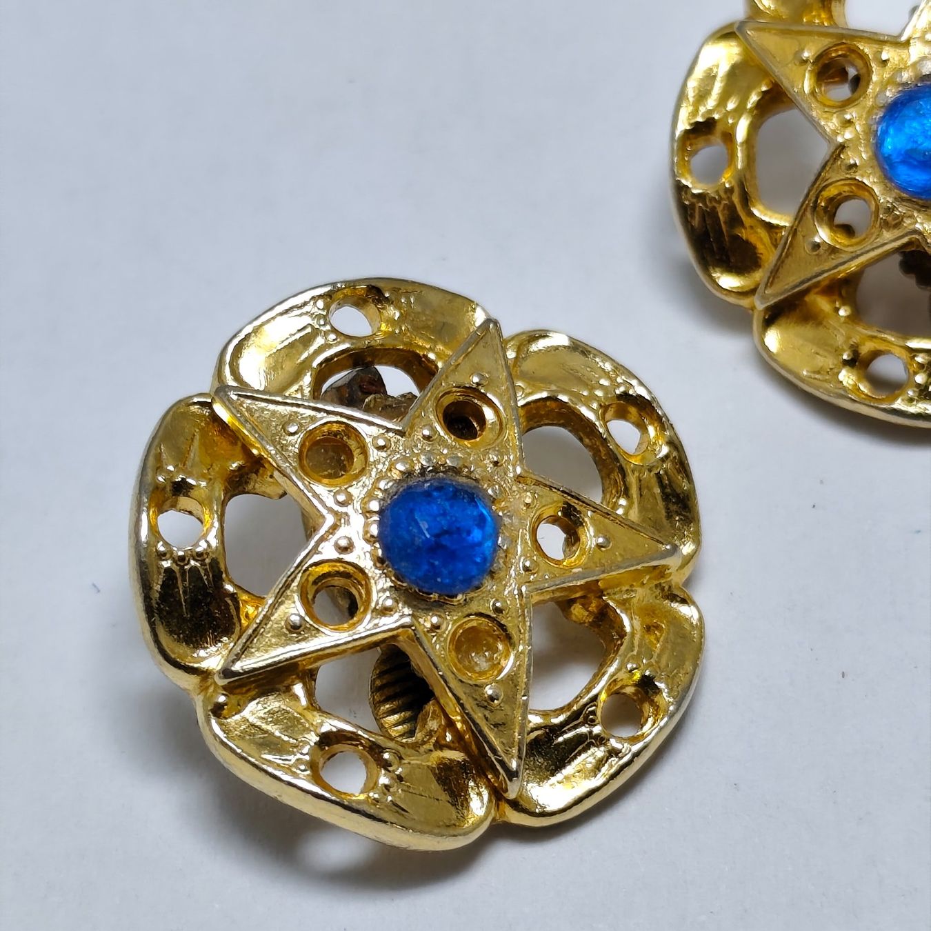 Orecchini pendenti & Orecchini a lobo: Vintage Ohrclips goldfarben mit Strass #C1 – Usato da Châtelaine venduto da Tropic.Watch2 1