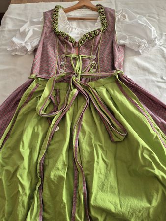 Trachtenkleid,Grün/Pink,Gr.38,mit ersatz Bluse