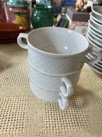 3 Suppentassen, weiss, von Eschenbach mit strukturmuster