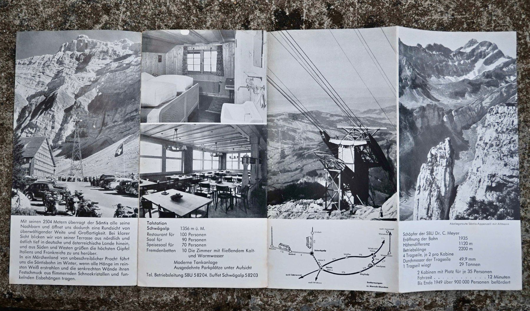 Documenti: um 1950 Prospekt SÄNTIS Urnäsch Schwebebahn – Usato da Pfaffhausen venduto da mono_rec 1