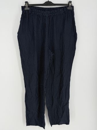 Luftige Viskose Hose Gr. 44/46 dunkelblau mit weisse Punkten