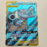 Pokemon Blastoise Piplup GX Tag Team Turtok Cosmic Eclips