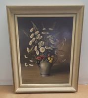 Ölgemälde Stillleben mit großem Wiesenblumenstrauß