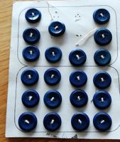 Vintage Knöpfe, marineblau, 21 Stück