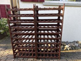 2er Set Weinregal braun Kunststoff stapelbar