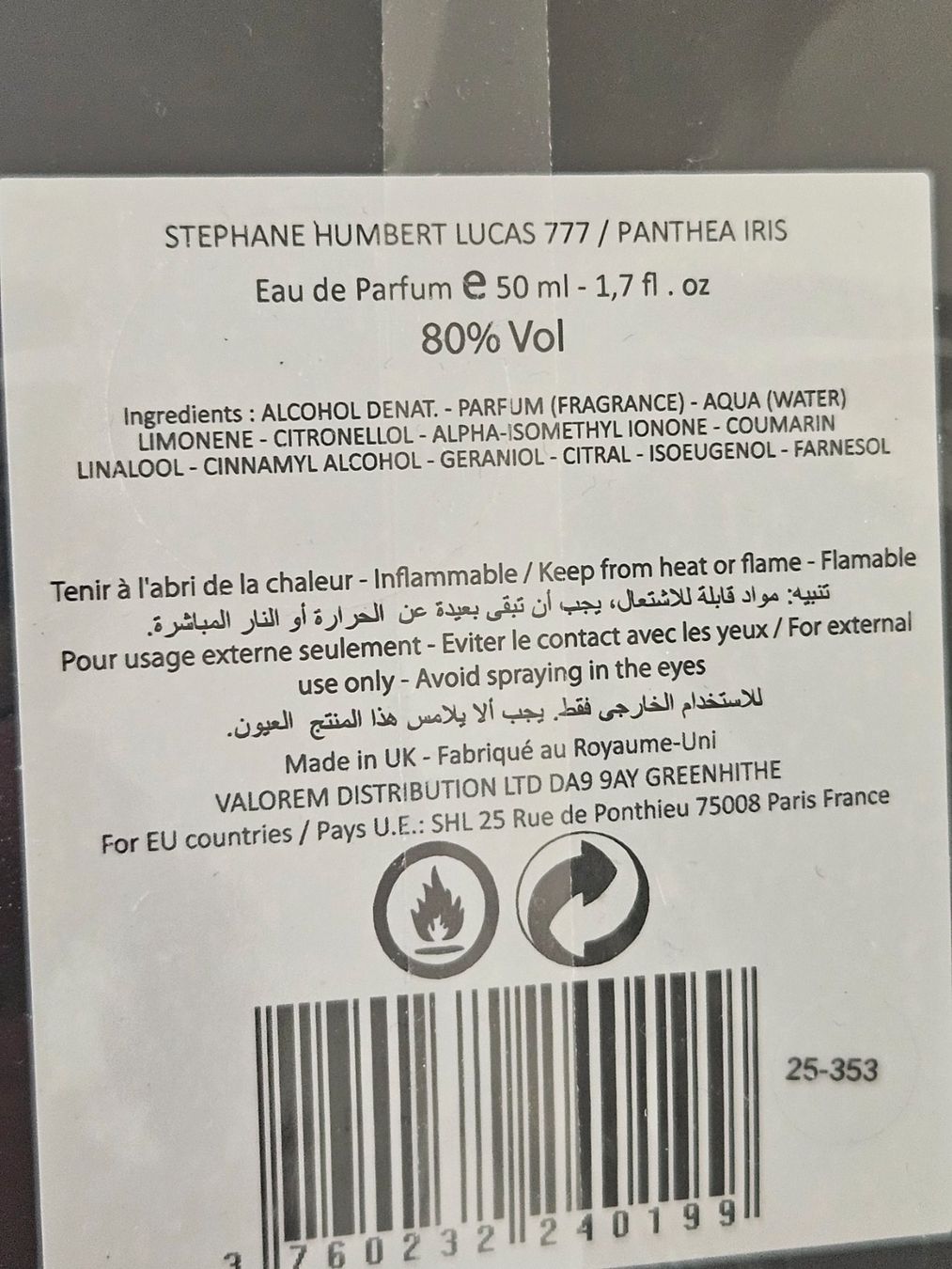 Profumi & Eau de Toilette: Stephane Humbert Lucas Panthea Iris 50 ml – Usato da Bex venduto da bes_9dyf 9