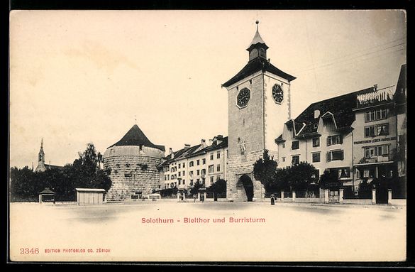 Cartoline postali: AK Solothurn, Bielthor und Burristurm – Usato da Berlin venduto da bartko-reher