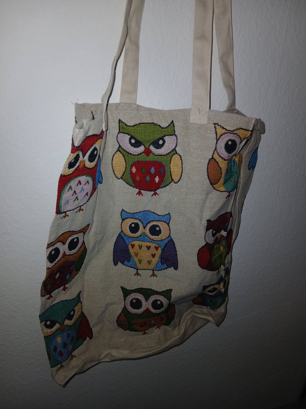 Borse: Stofftasche Eulenmuster beige neuwertig – Usato da Biberist venduto da DerRegenbogenfisch 1