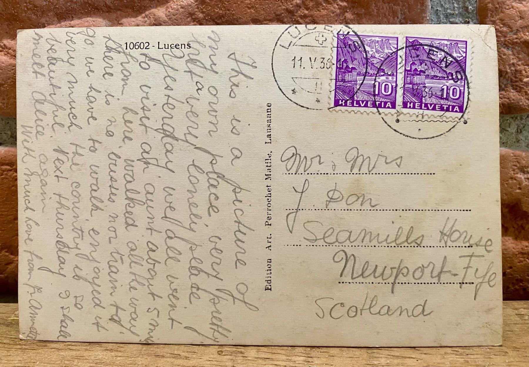 Cartes postales: 1936 Lucens mit Schloss – D'occasion à Root par ENGLAND-TREASURES 2