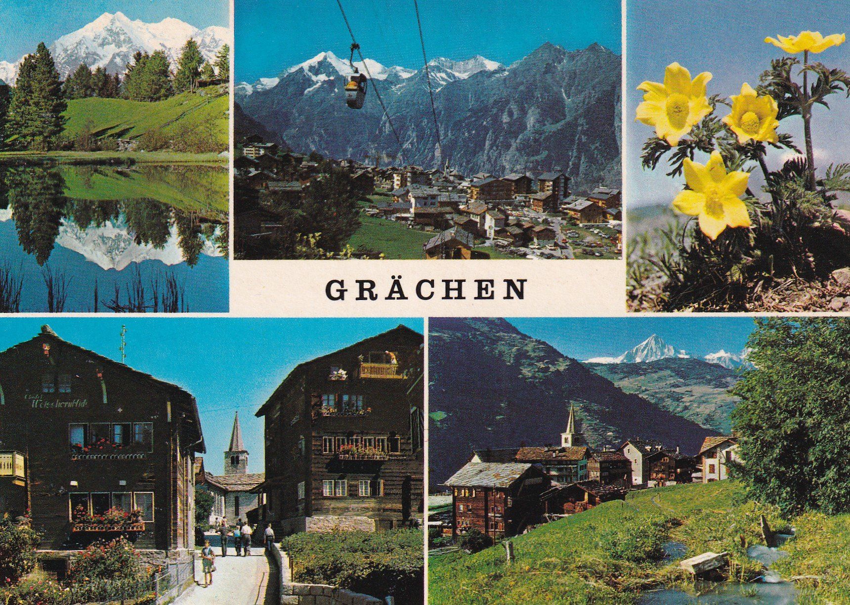 Ansichtskarten: Grächen Multivues 1984 – Gebraucht aus Cormoret von Pascalll2001