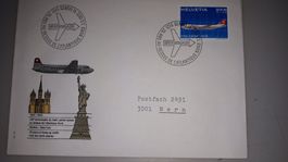 Ersttagsbrief 25JahrJubiläumTransatlantik Flug Genf-New York