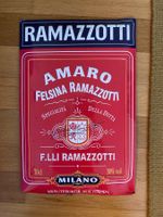 Metallschild mit Ramazotti-Werbung